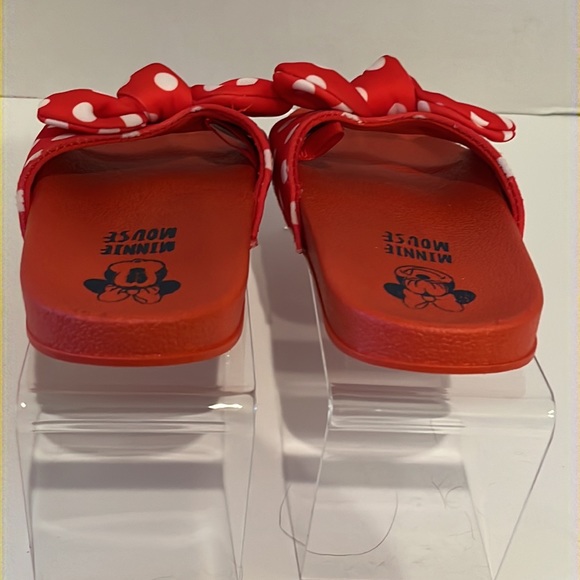 Disney Minnie Mouse Slides Red w/White Polka Dot Bow. 11/12 kids - Picture 3 of 6